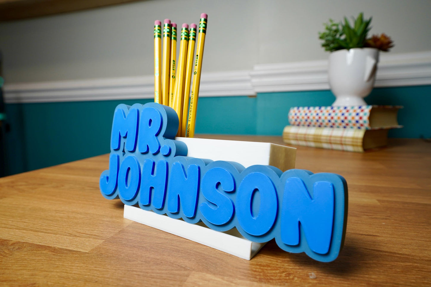 Custom Sport Name Plate Desk Organizer