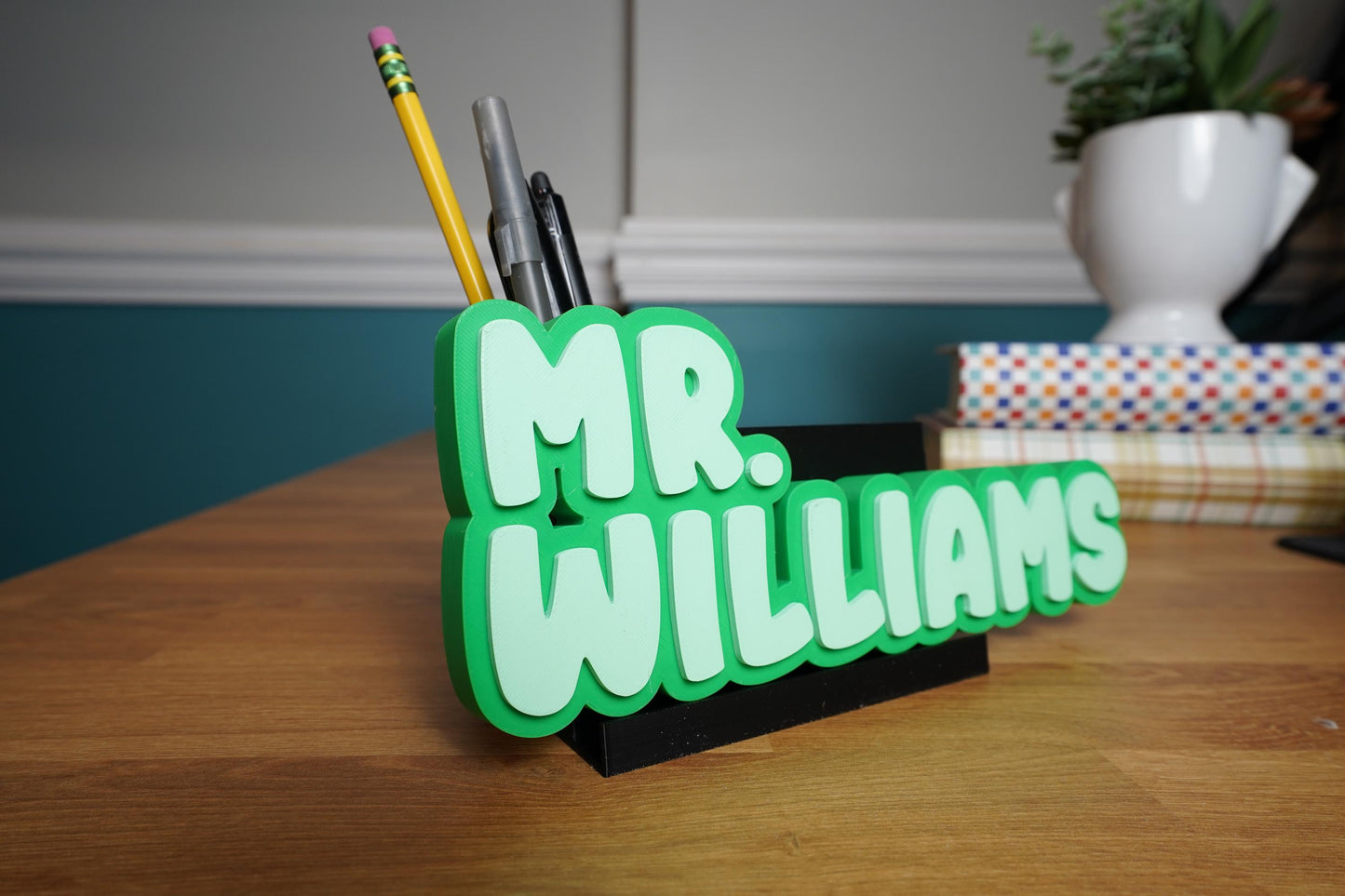 Custom Sport Name Plate Desk Organizer