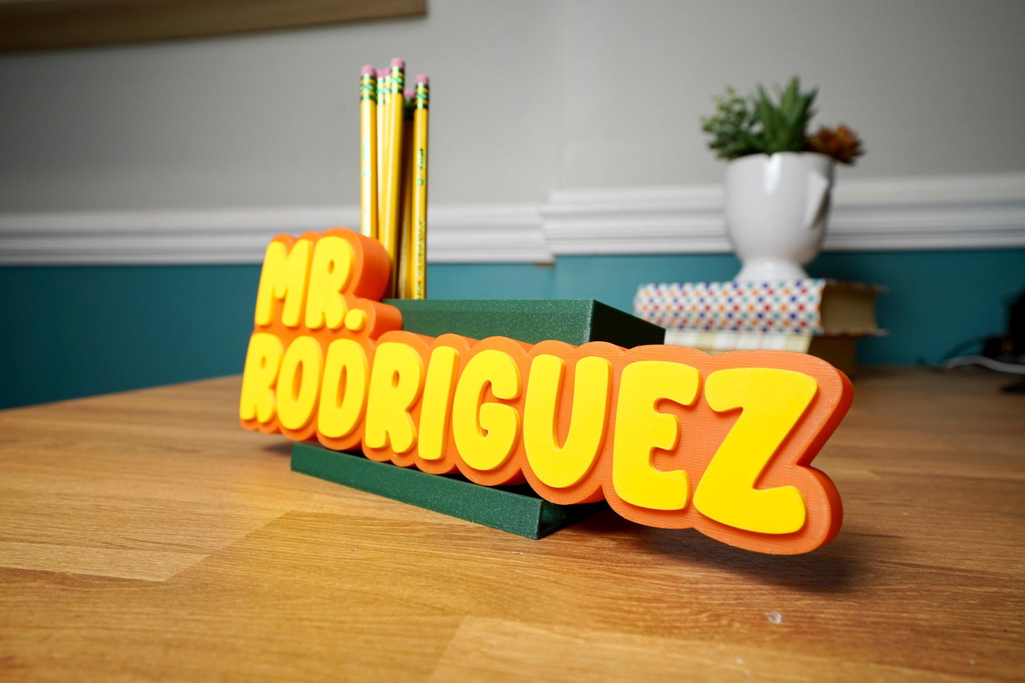 Custom Sport Name Plate Desk Organizer
